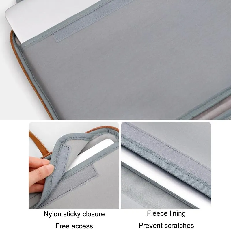 14-inch Waterproof Leather Computer Bag - Fully Open & Portable