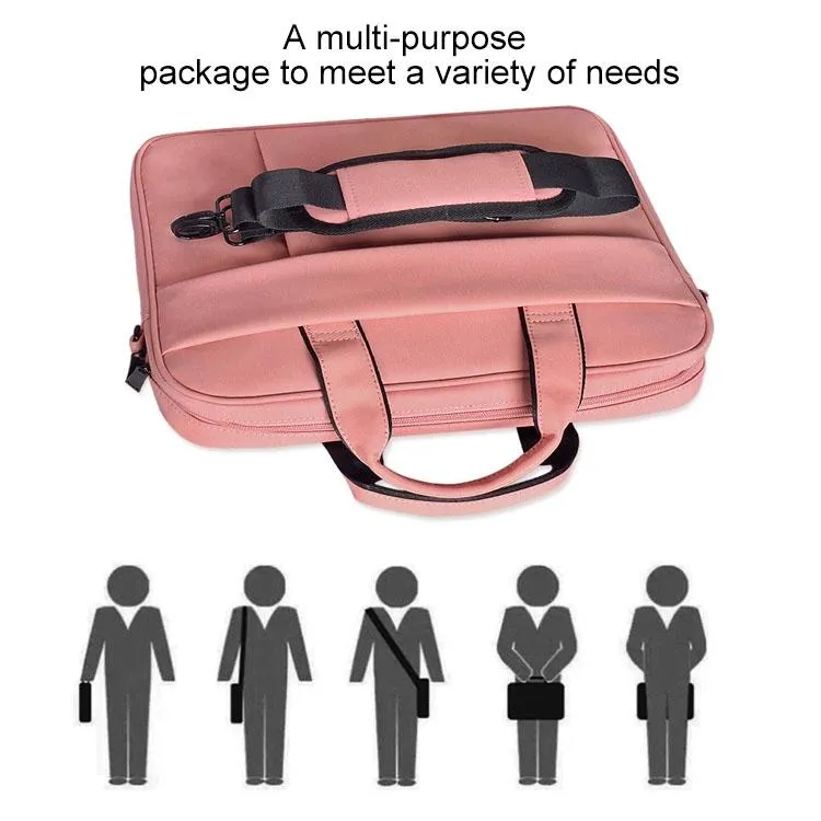 14.1 Inch Waterproof Anti-theft One-shoulder Handbag with Suitcase Belt
