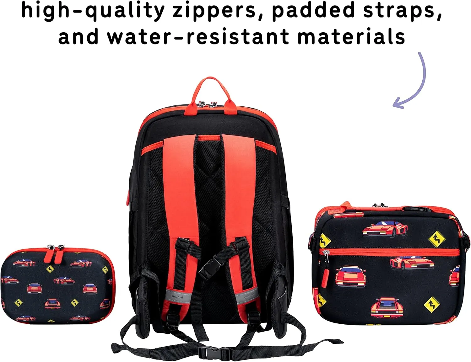 16'' Kids Backpack Set with Insulated Lunch Bag, and Pencil Case