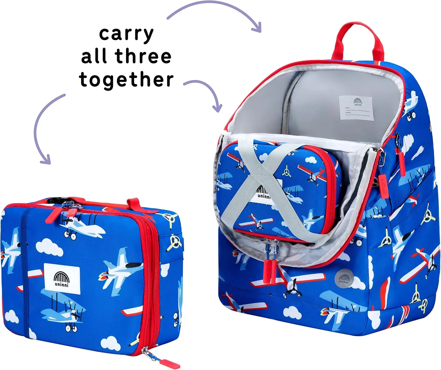 16'' Kids Backpack Set with Insulated Lunch Bag, and Pencil Case