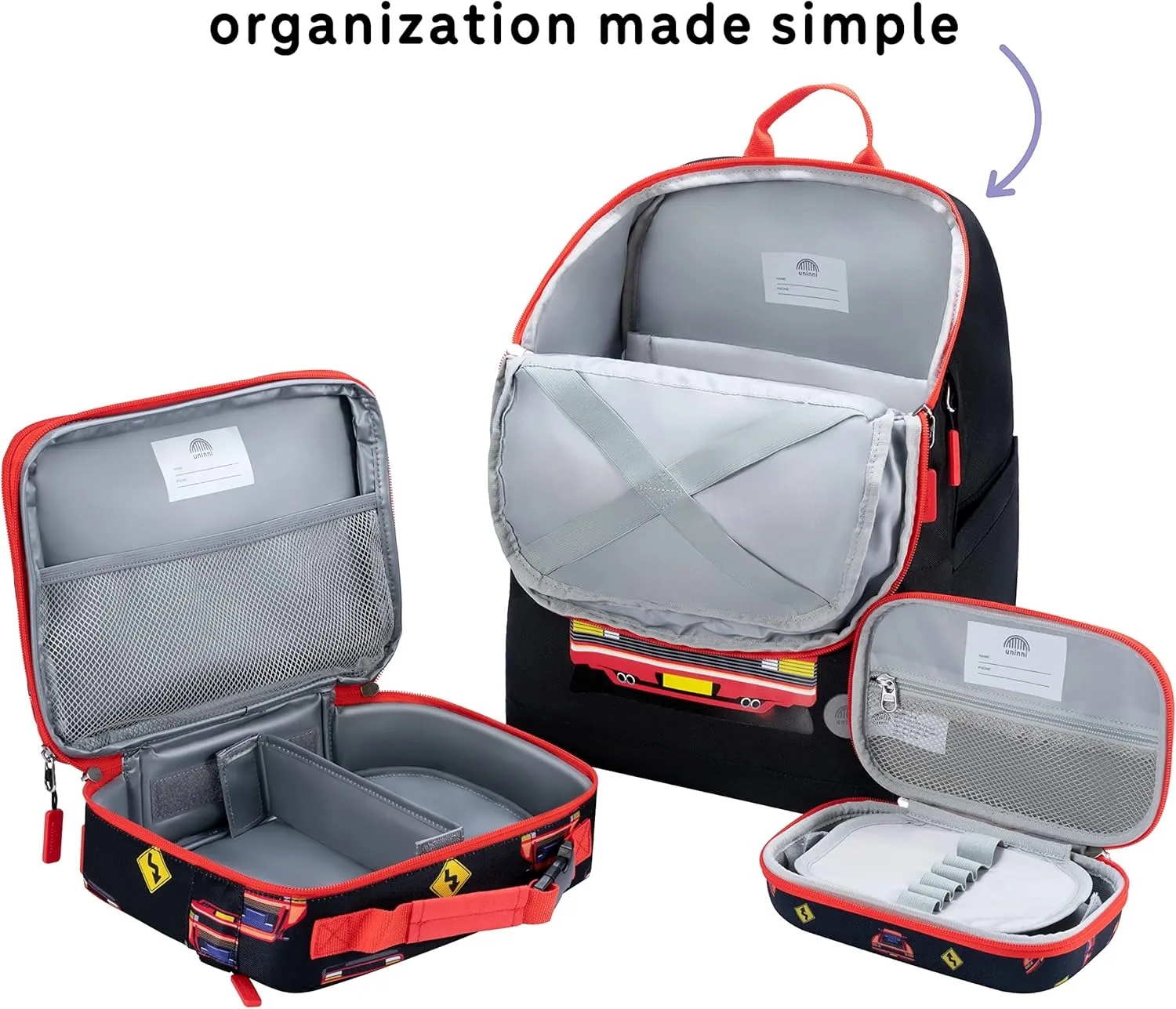 16'' Kids Backpack Set with Insulated Lunch Bag, and Pencil Case