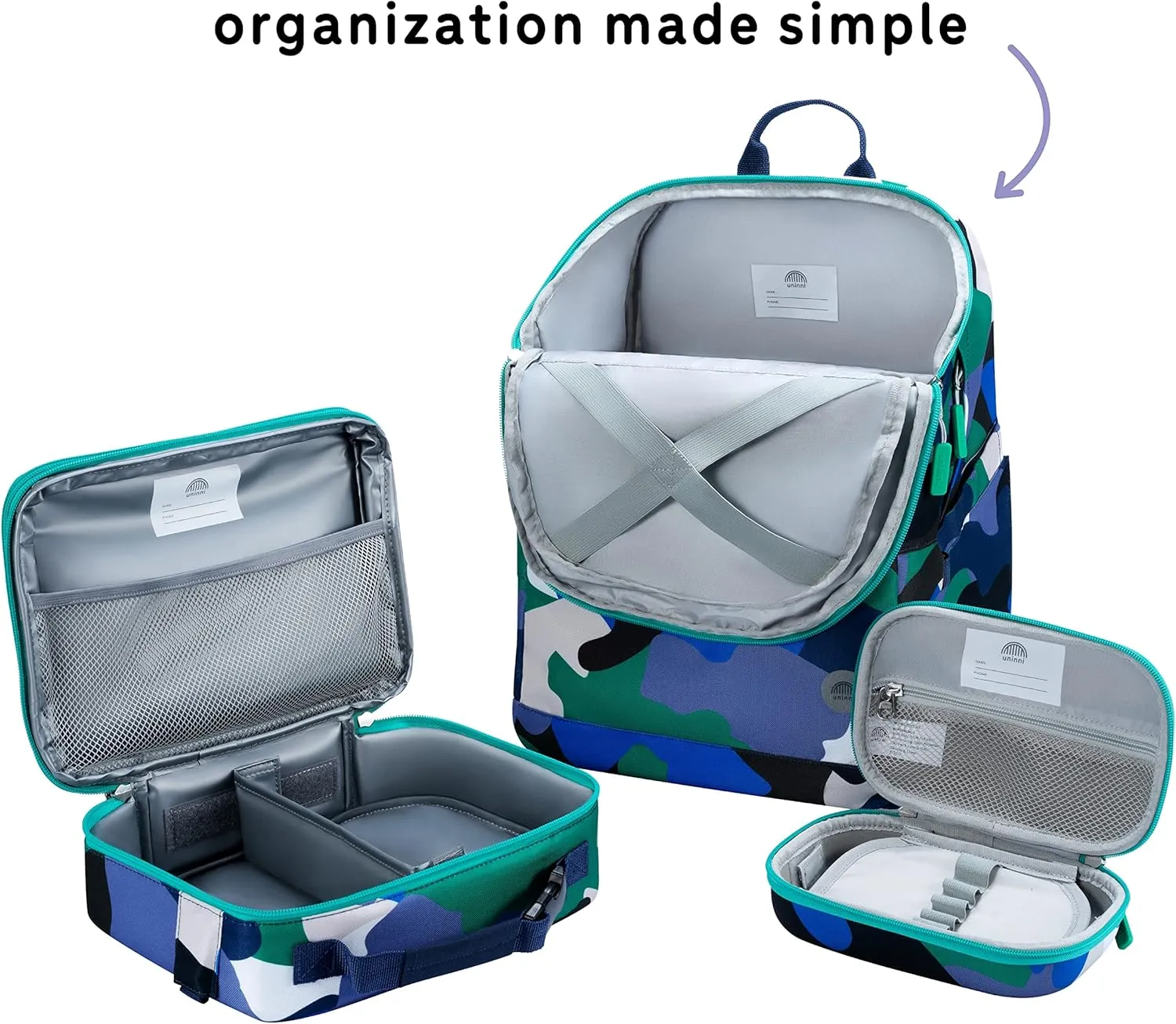 16'' Kids Backpack Set with Insulated Lunch Bag, and Pencil Case