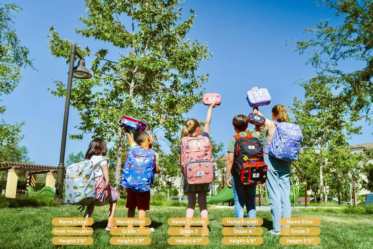 16'' Kids Backpack Set with Insulated Lunch Bag, and Pencil Case