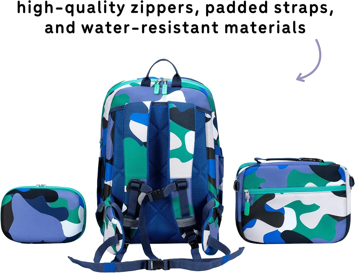 16'' Kids Backpack Set with Insulated Lunch Bag, and Pencil Case