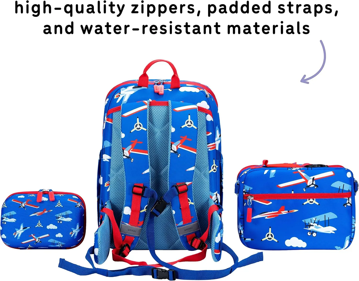16'' Kids Backpack Set with Insulated Lunch Bag, and Pencil Case