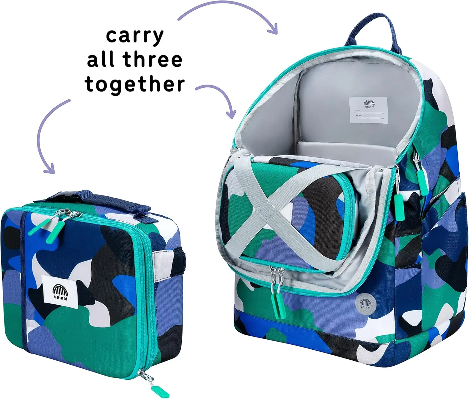 16'' Kids Backpack Set with Insulated Lunch Bag, and Pencil Case