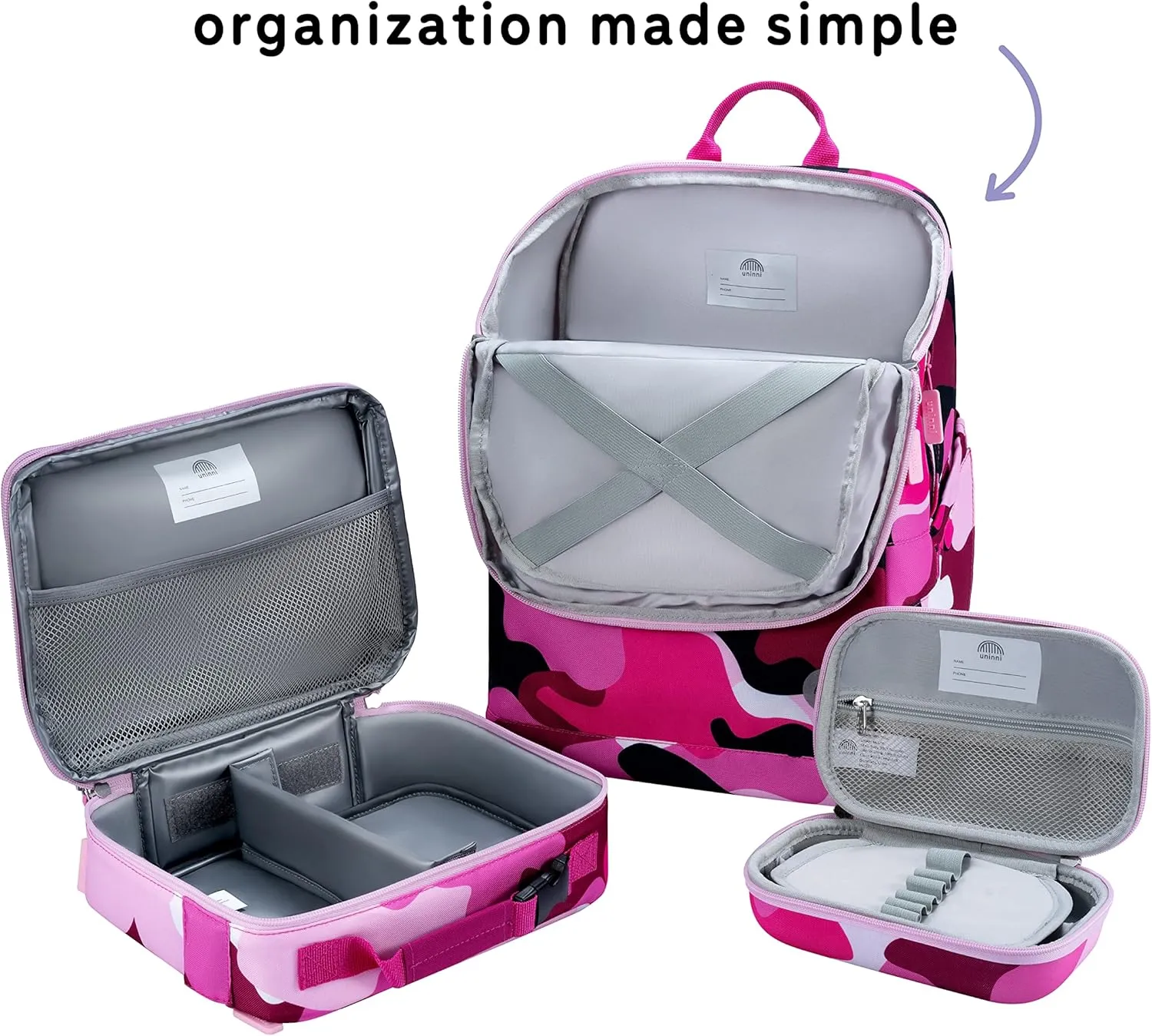 16'' Kids Backpack Set with Insulated Lunch Bag, and Pencil Case