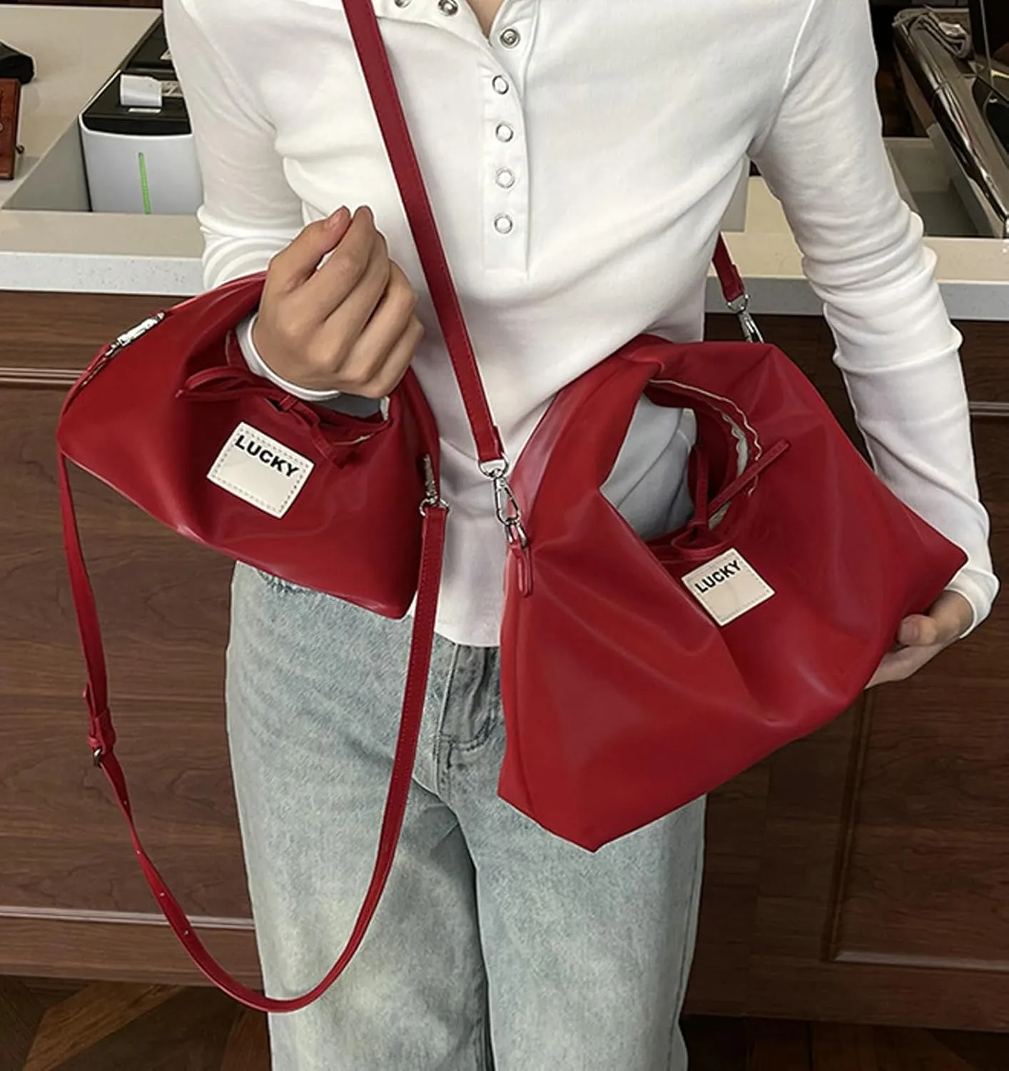2025 Stylish PU Leather Tote Bag Women Crossbody Everyday Satchel Style Handbags Clutch