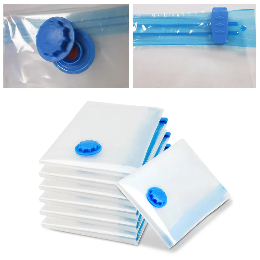 6 Vacuum Storage Space Saver Bags Seal Clothing Compressed Travel Organizer Dorm