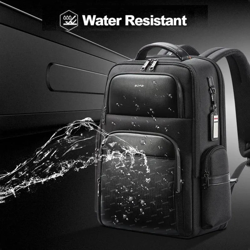 61-91911 Large Capacity Business Waterproof Laptop Backpack with Usb & Type-c Port Black
