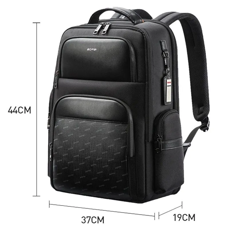 61-91911 Large Capacity Business Waterproof Laptop Backpack with Usb & Type-c Port Black