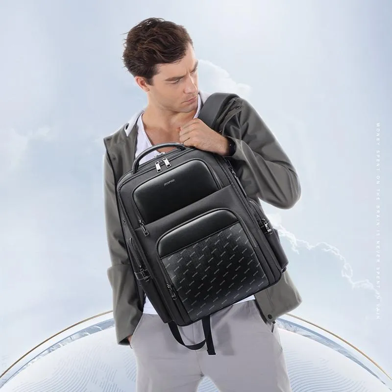 61-91911 Large Capacity Business Waterproof Laptop Backpack with Usb & Type-c Port Black