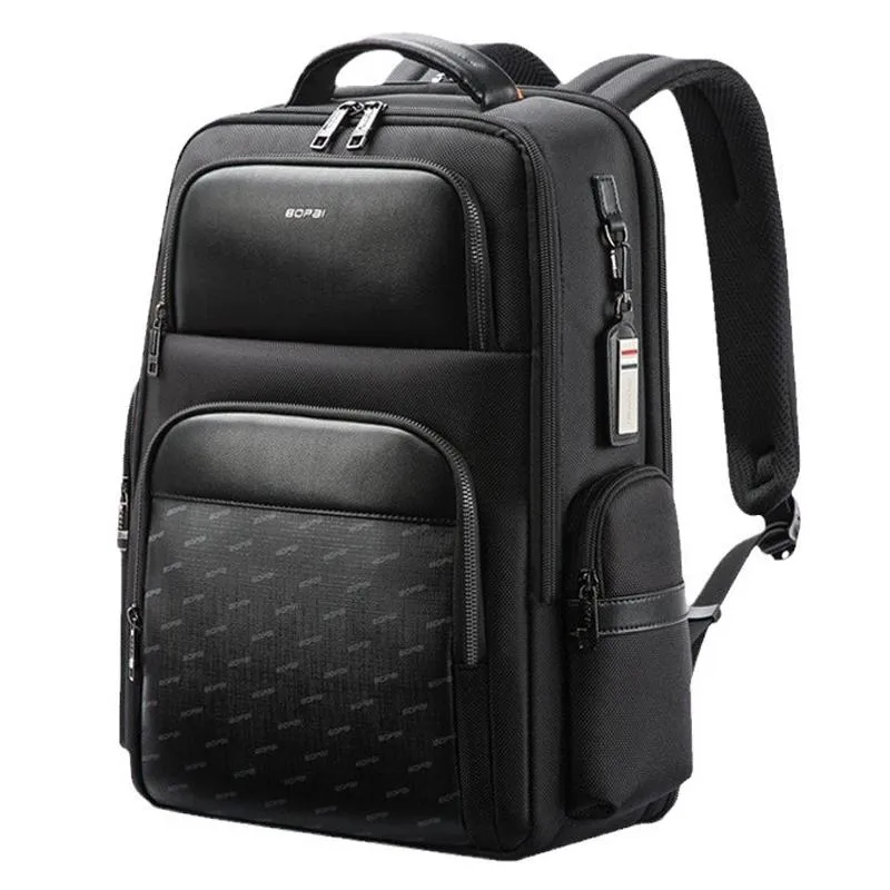 61-91911 Large Capacity Business Waterproof Laptop Backpack with Usb & Type-c Port Black