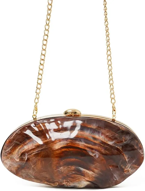 Acrylic Clutch Purse for Women Acrylic Evening Bag Unique Shell Handbag for Wedding Party Prom