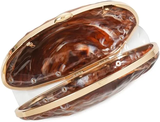 Acrylic Clutch Purse for Women Acrylic Evening Bag Unique Shell Handbag for Wedding Party Prom