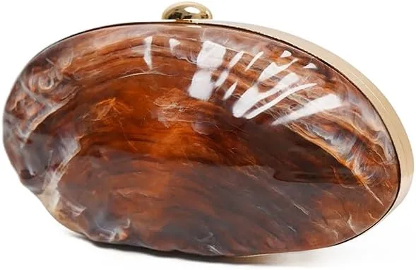 Acrylic Clutch Purse for Women Acrylic Evening Bag Unique Shell Handbag for Wedding Party Prom