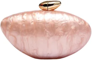 Acrylic Clutch Purse for Women Marble Evening Bag Unique Shell Shaped Handbag for Wedding Party Prom