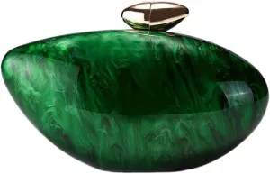 Acrylic Clutch Purse for Women Marble Evening Bag Unique Shell Shaped Handbag for Wedding Party Prom
