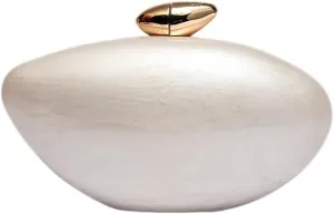 Acrylic Clutch Purse for Women Marble Evening Bag Unique Shell Shaped Handbag for Wedding Party Prom