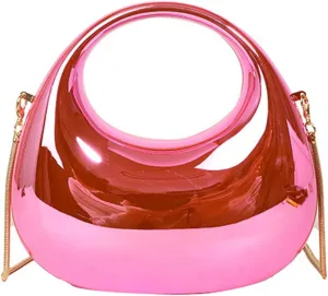 Acrylic Clutch Purse for Women Y2k Party Evening Bag Fashion Underarm Bag Round Shoulder Bag Prom Wedding Handbagbag1907OWOISS