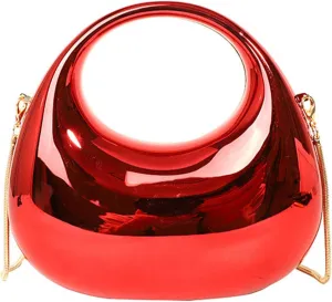 Acrylic Clutch Purse for Women Y2k Party Evening Bag Fashion Underarm Bag Round Shoulder Bag Prom Wedding Handbagbag1909OWOISS