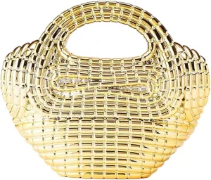 Acrylic Top Handle Clutch Purse for Women Metallic Evening Bag Unique Geometric Handbag for Wedding Party Prom