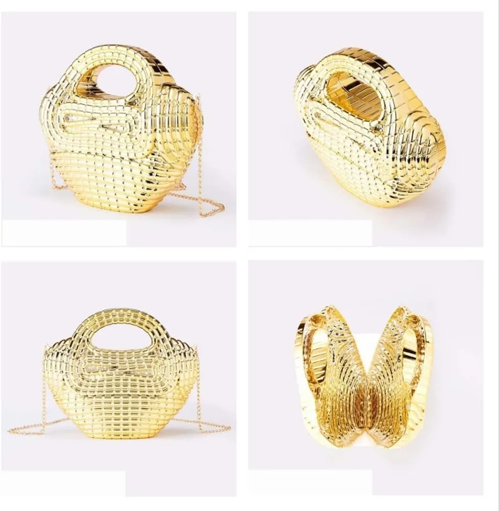Acrylic Top Handle Clutch Purse for Women Metallic Evening Bag Unique Geometric Handbag for Wedding Party Prom
