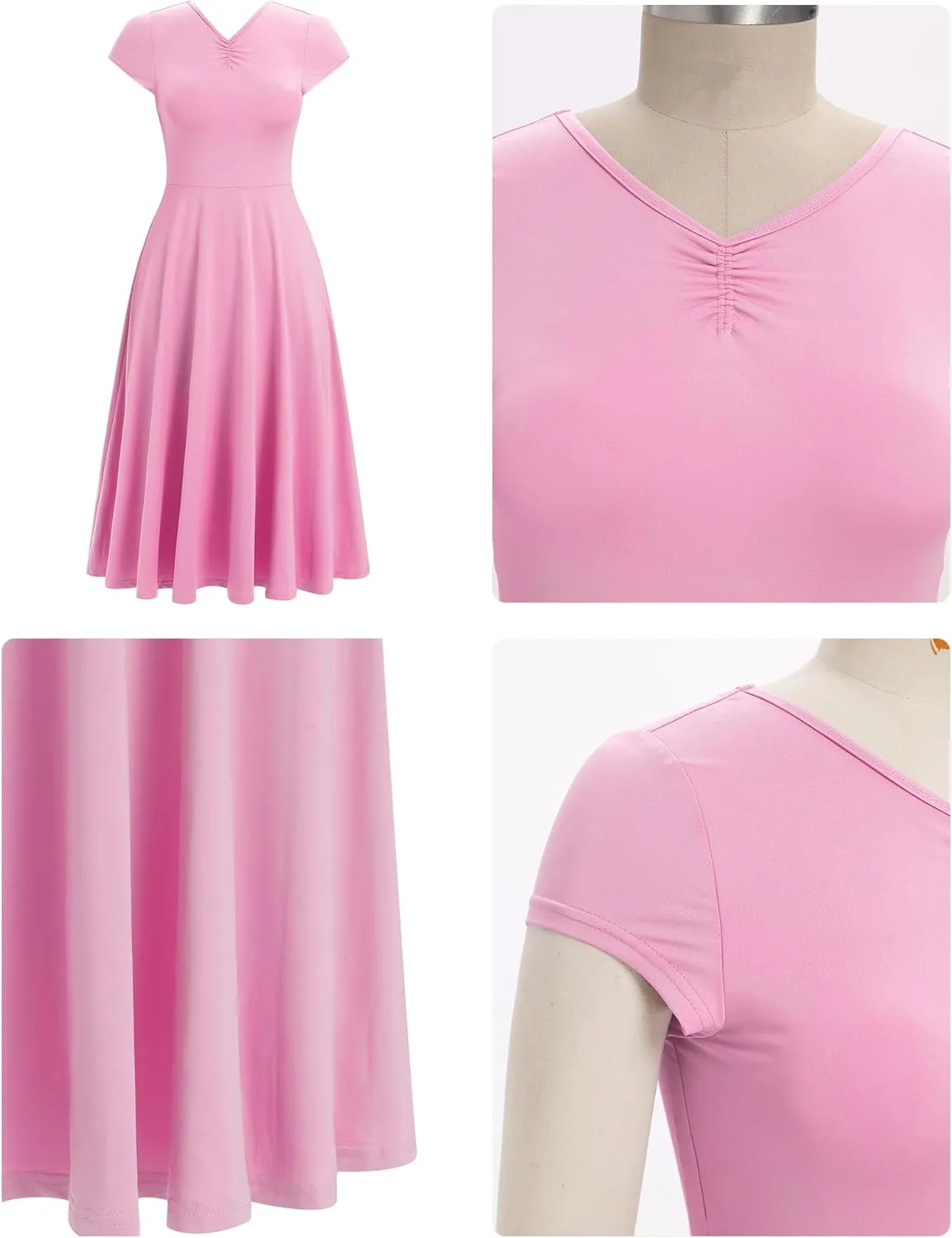 AFAVOM Lyrical Dance Costumes for Women Solid Lyrical Dance Dress Flowy Ruffle Ballet Dancewear Contemporary Dance Costumes