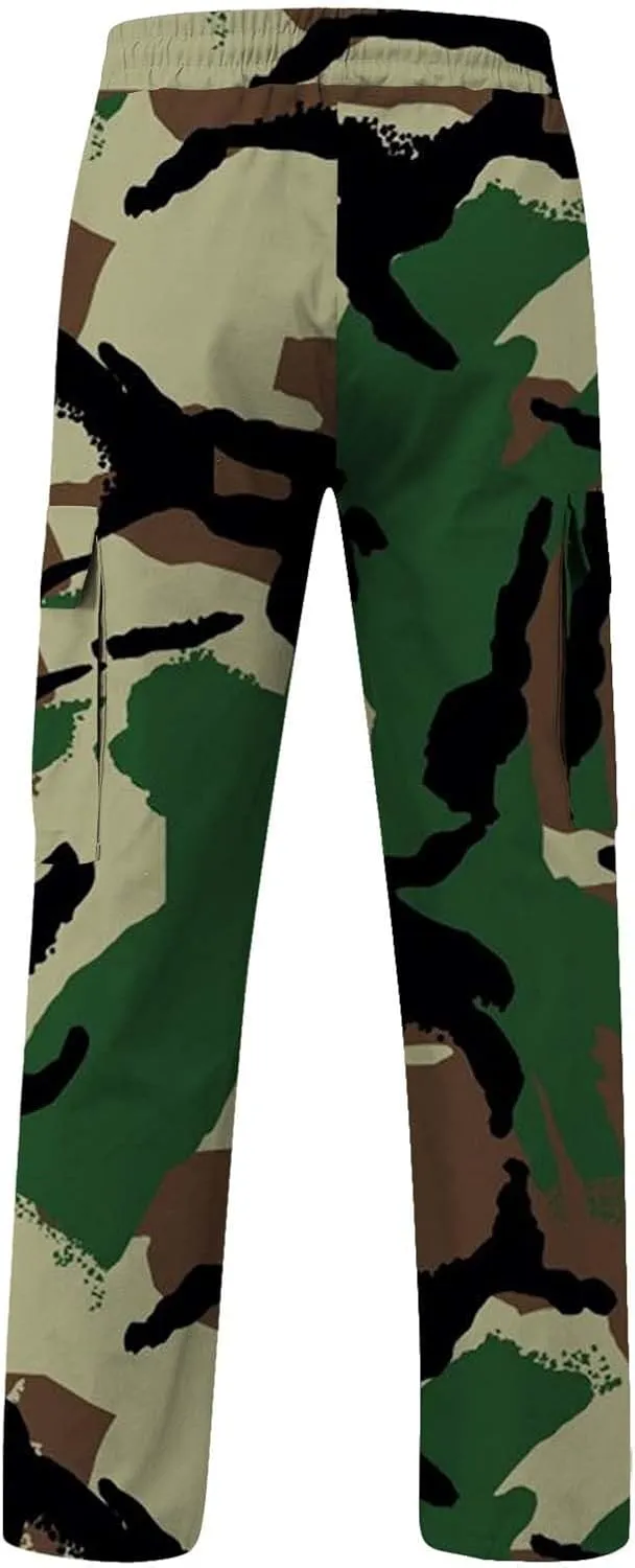 Alalaso Mens Cargo Pants Casual Cotton Jogger Multi Pockets Outdoor Hiking Work Sweatpants