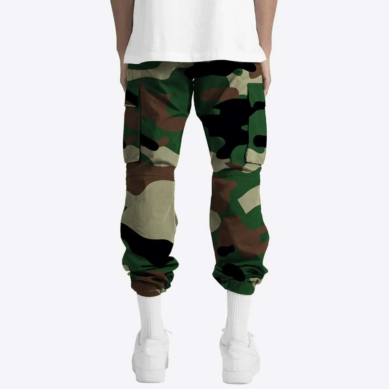 Alalaso Mens Cargo Pants Casual Cotton Jogger Multi Pockets Outdoor Hiking Work Sweatpants