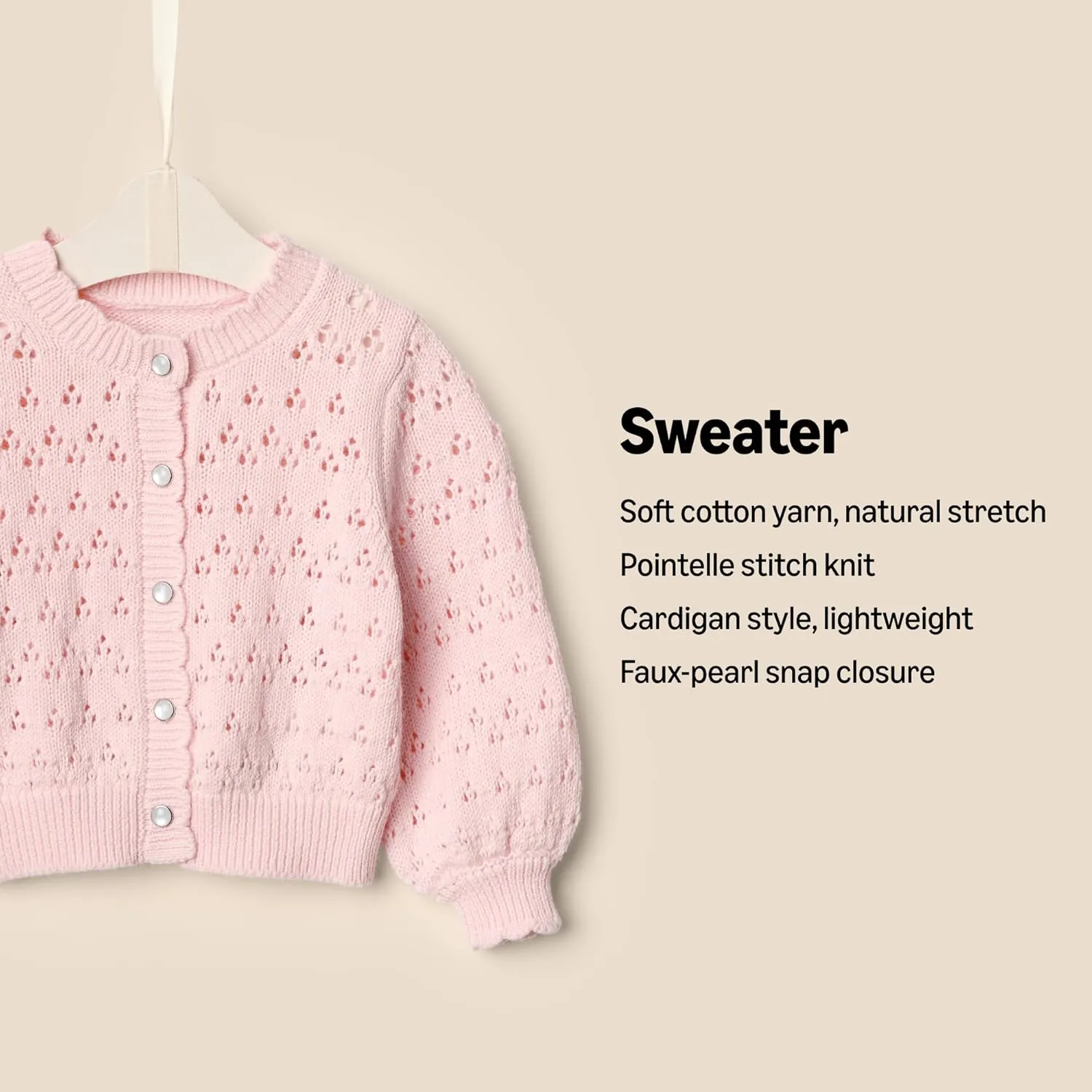Amazon Essentials x Sofia Grainge Toddlers and Baby Girls' Lightweight Cardigan Sweater