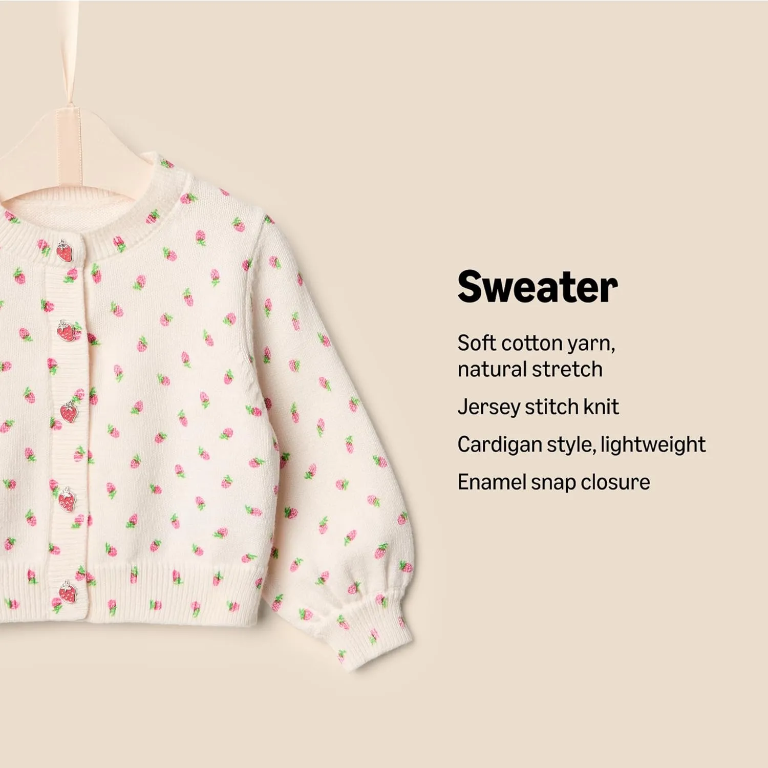 Amazon Essentials x Sofia Grainge Toddlers and Baby Girls' Lightweight Cardigan Sweater