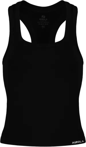 AUROLA Essentials Seamless Sleeveless Racerback Top,Women Subtle Marl Workout Square Neck Fitted Tank