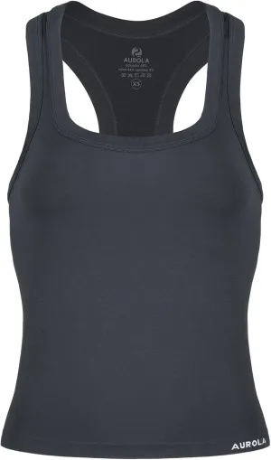 AUROLA Essentials Seamless Sleeveless Racerback Top,Women Subtle Marl Workout Square Neck Fitted Tank