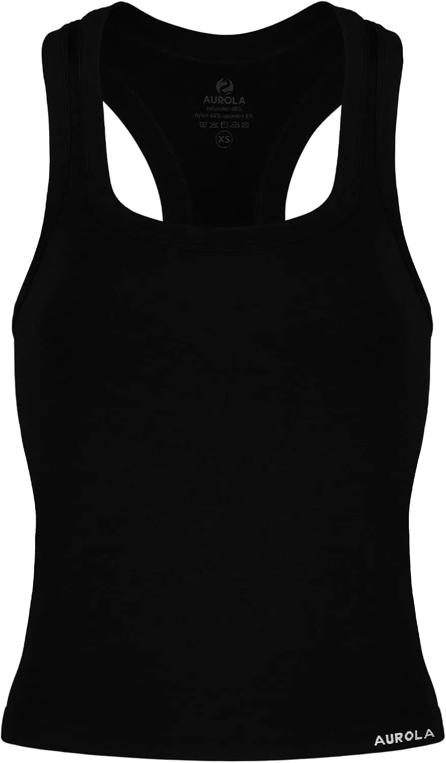 AUROLA Essentials Seamless Sleeveless Racerback Top,Women Subtle Marl Workout Square Neck Fitted Tank