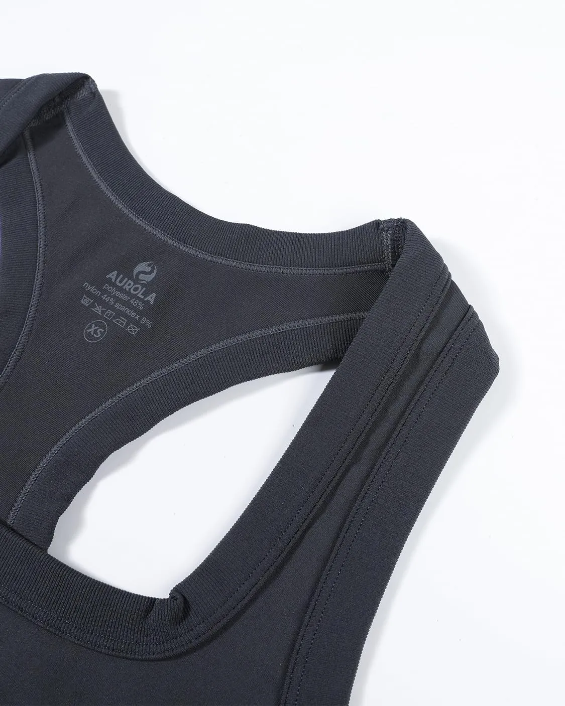 AUROLA Essentials Seamless Sleeveless Racerback Top,Women Subtle Marl Workout Square Neck Fitted Tank