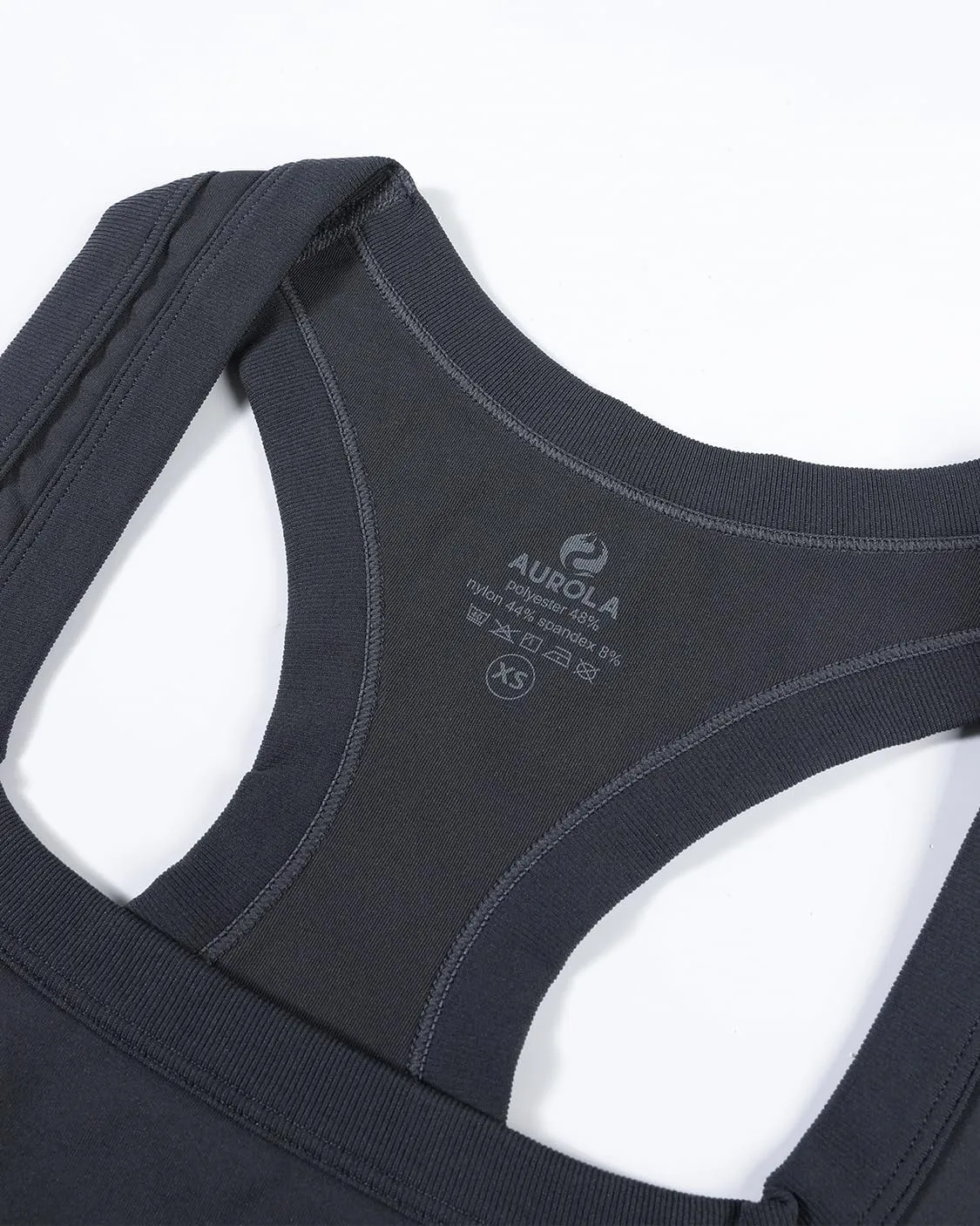 AUROLA Essentials Seamless Sleeveless Racerback Top,Women Subtle Marl Workout Square Neck Fitted Tank