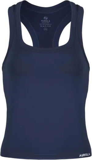 AUROLA Essentials Seamless Sleeveless Racerback Top,Women Subtle Marl Workout Square Neck Fitted Tank