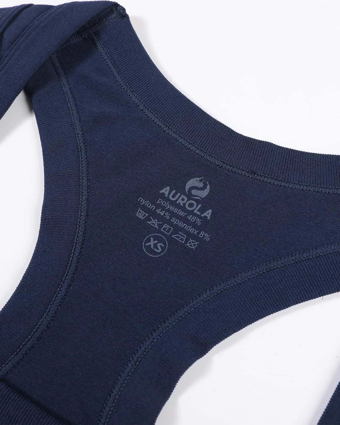 AUROLA Essentials Seamless Sleeveless Racerback Top,Women Subtle Marl Workout Square Neck Fitted Tank
