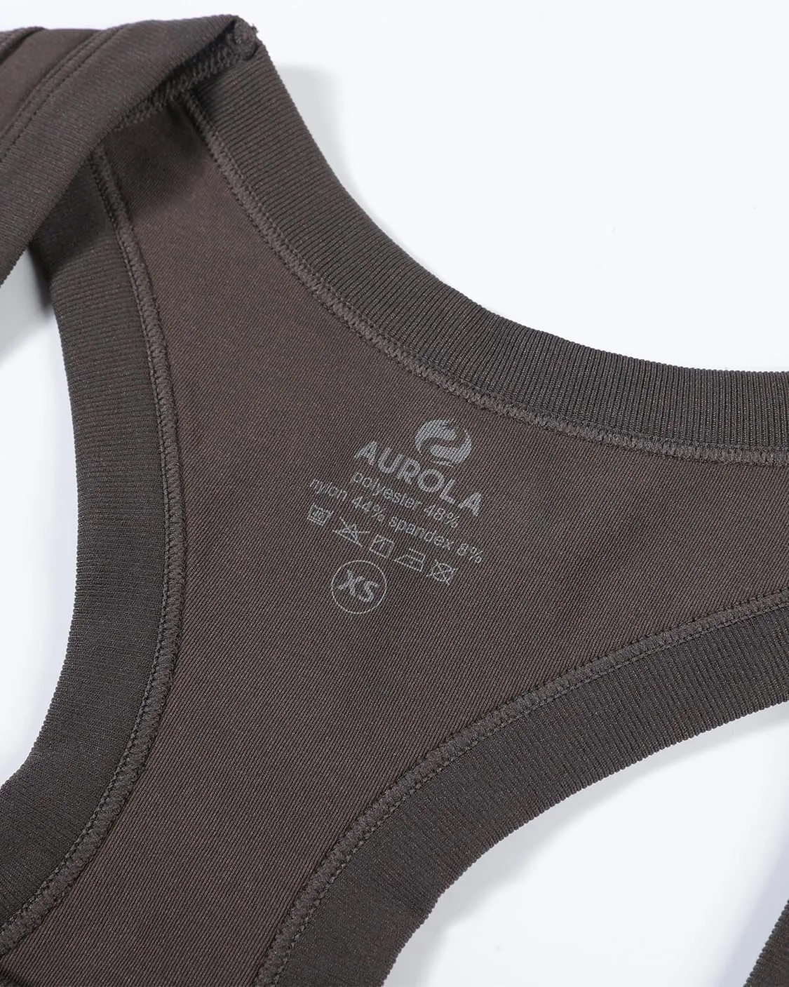 AUROLA Essentials Seamless Sleeveless Racerback Top,Women Subtle Marl Workout Square Neck Fitted Tank
