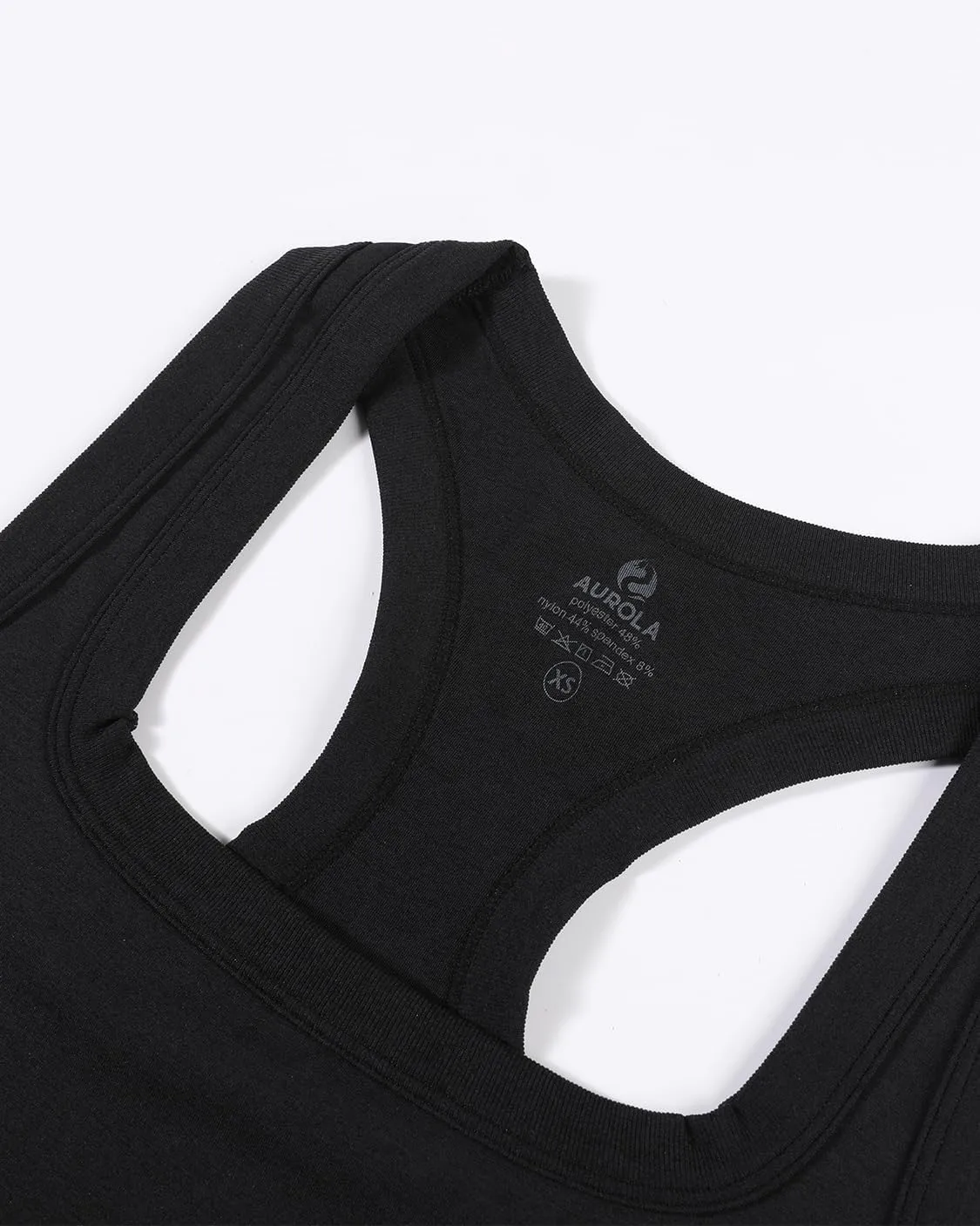 AUROLA Essentials Seamless Sleeveless Racerback Top,Women Subtle Marl Workout Square Neck Fitted Tank
