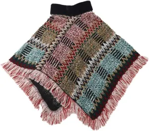 Autumn Winter Capes Ladies Poncho with Fringe Crochet Cape National Pullover Knitted Cloak Warm Wool Shawl for Women