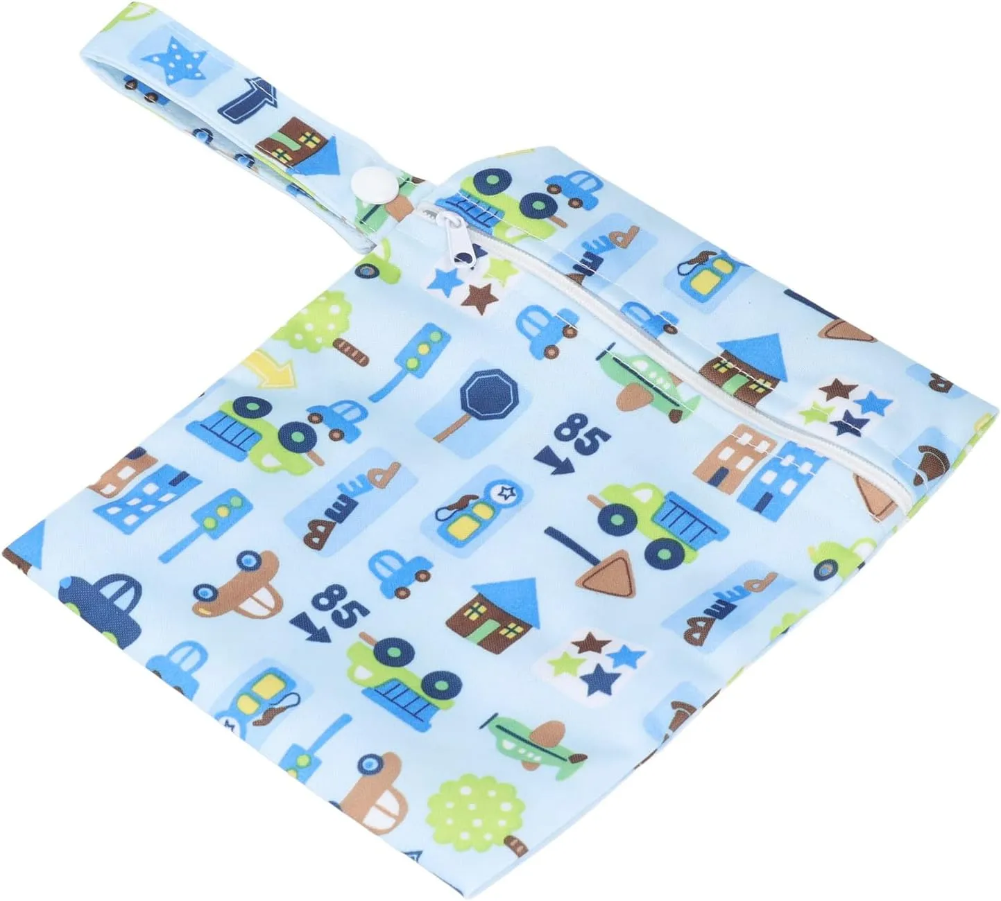 Baby Cloth Diaper Wet Dry Bag Dual Pocket Water Cartoon Look Travel Storage Bag for Outdoor (B21)