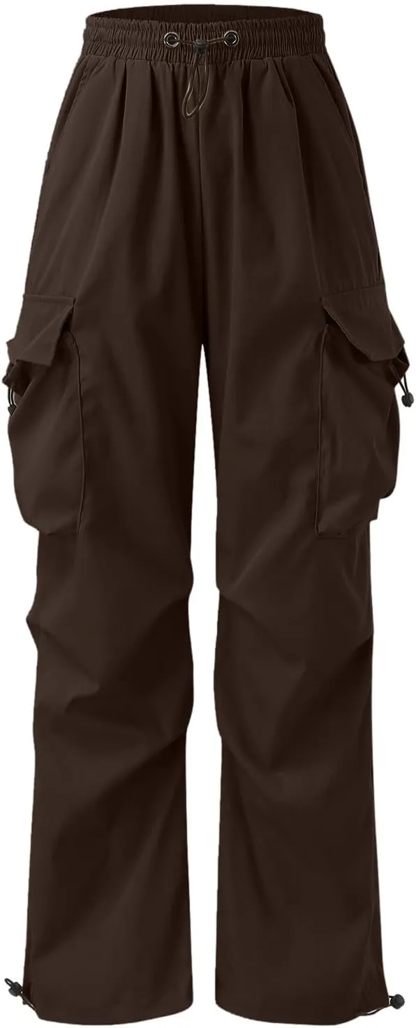 Baggy Cargo Pants for Men Y2k Gothic Streetwear Straight Wide Leg Cargo Pant Athletic Loose Fit Hip Hop Sweatpant with Pocket