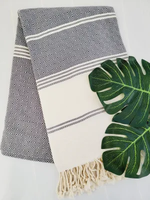 Bath / Beach Turkish Towels-Easy Carry Quick Dry Thin Towel-Navy by EBRU Home