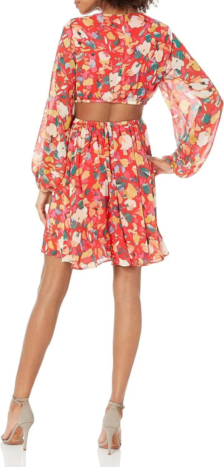 BCBGeneration Women's Long Sleeve Fit and Flare Cutout Mini Dress