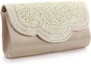 Beaded Purse Pearl Beaded Handbag for Women Evening Bags Formal Dressy Wedding Guest Clutch Party Bridal Accessory