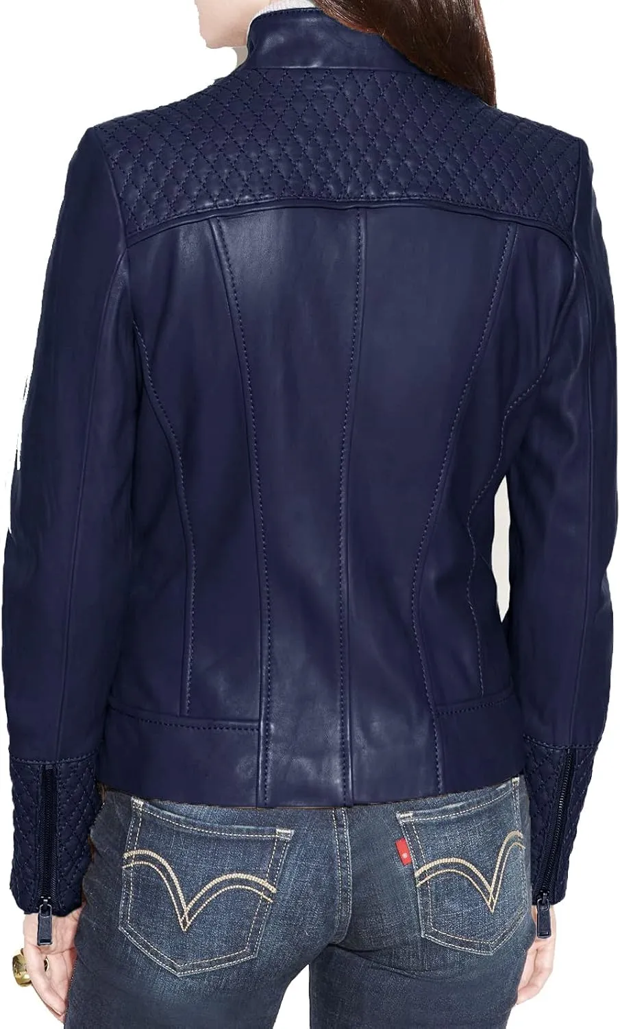 Benjer Skins Women's Leather Jacket Stylish Motorcycle Biker Genuine Lambskin 31