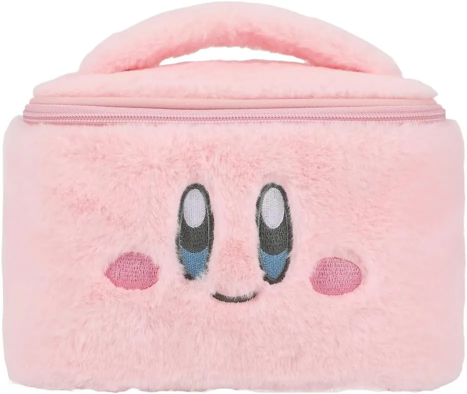 Bioworld Kirby Character Face 21 Cm Pink Fuzzy Cosmetic Bag