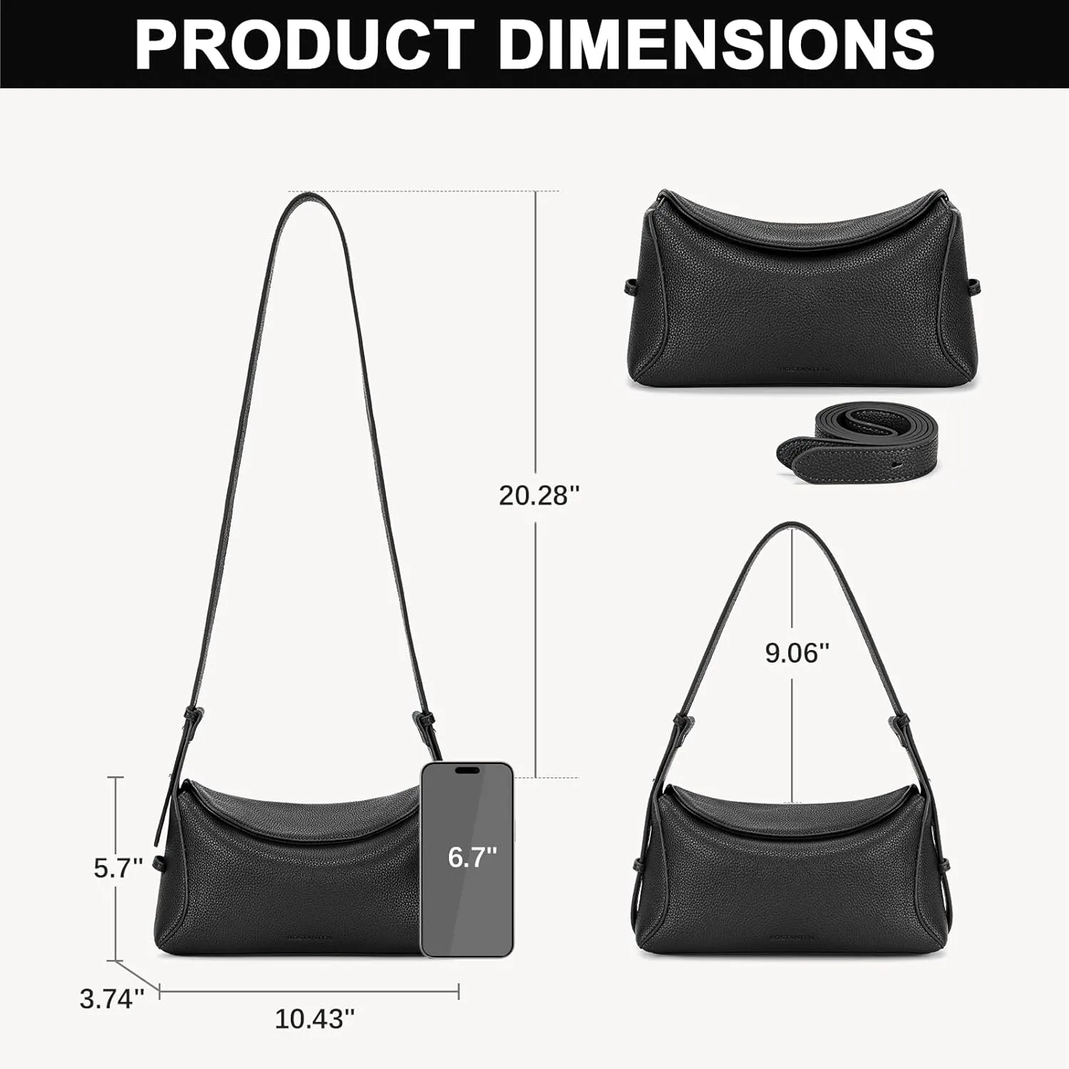 BOSTANTEN Small Purses for Women Trendy Shoulder Bag Vegan Leather Designer Hobo Handbags